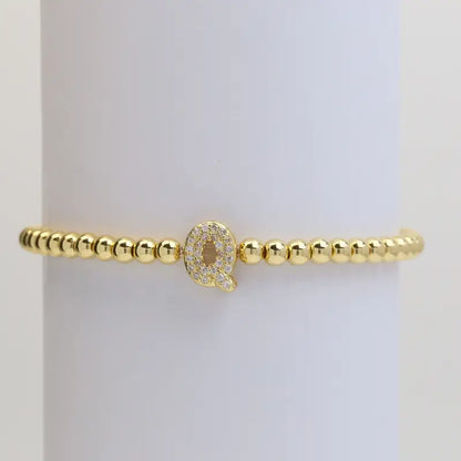 A-Z Bubble Initial Beaded Bracelet