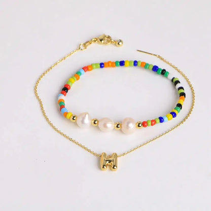 A-Z Initial Pearl Bracelet