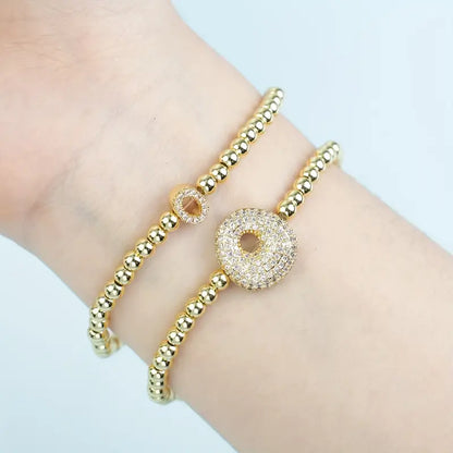 A-Z Bubble Initial Beaded Bracelet Set