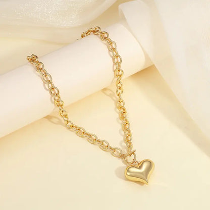 Chunky Heart Toggle Necklace