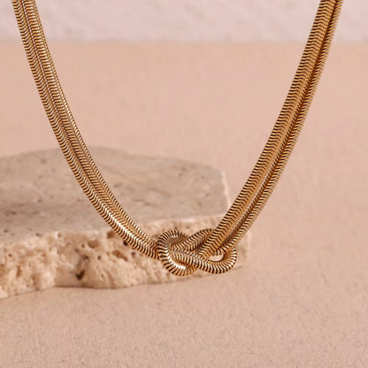 Dual Knot Snake Chain Necklace