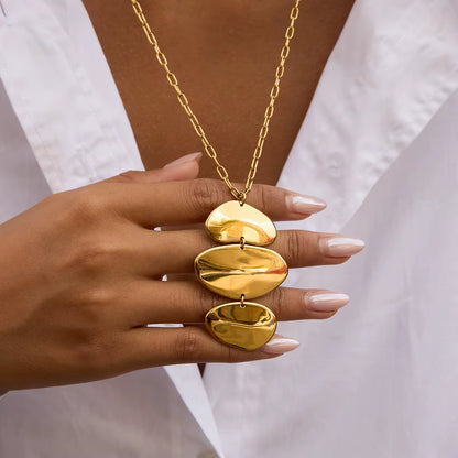 18K Stacked Meditation Stone Necklace