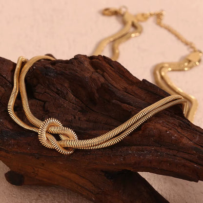 Dual Knot Snake Chain Necklace