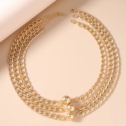 3pc Gold Ball Necklace Set