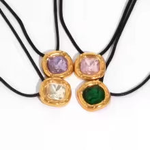 4pc Square Flower Necklace Set