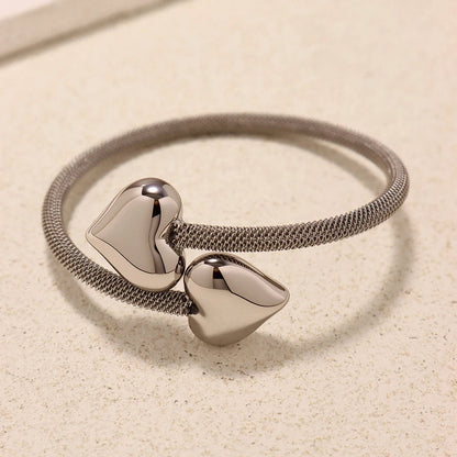 Glossy Heart Cuff Bracelet