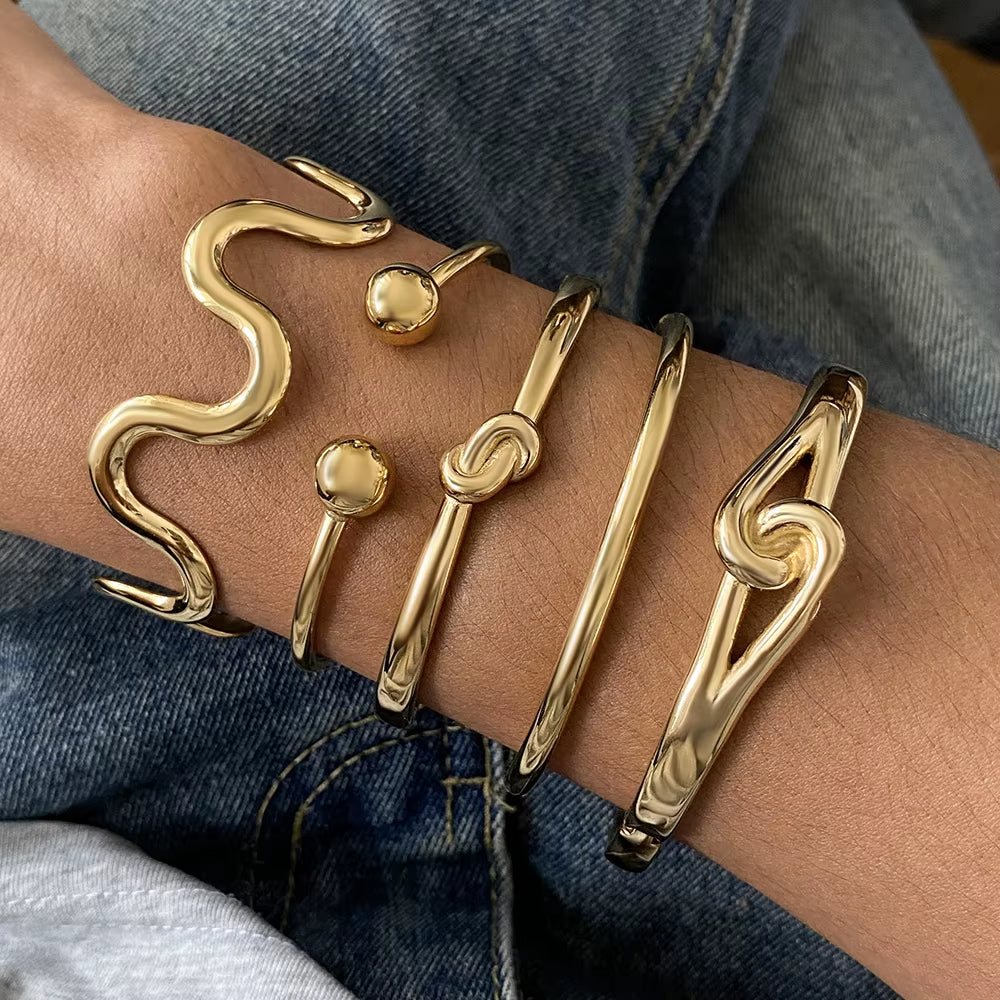 5pc Slim Knot Bracelet Stack