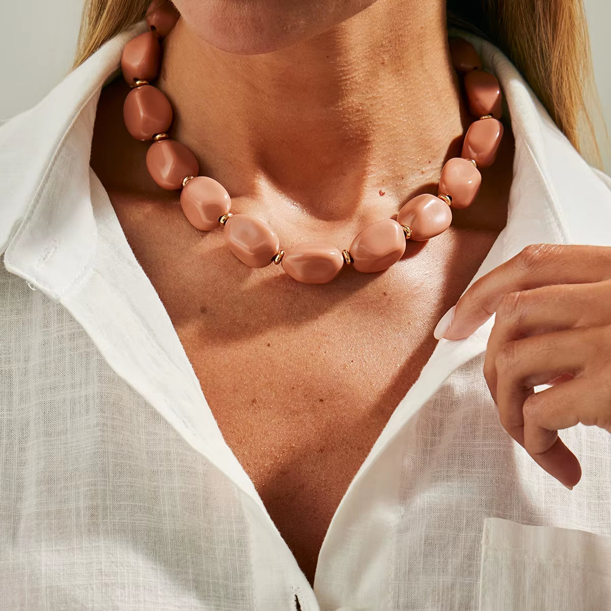 Beaded Clavicle Chain Necklace