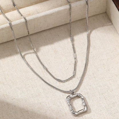 2pc Open Square Necklace Set