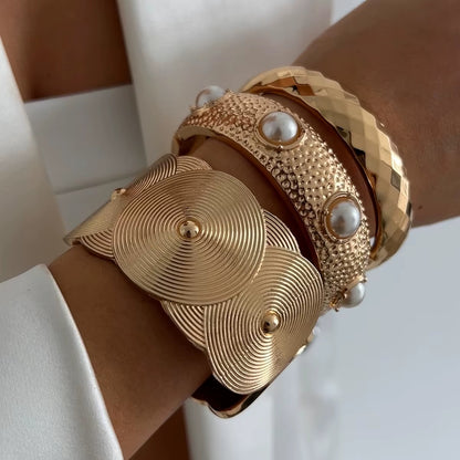 Aesthetic Pearl Spring Bracelet Stack