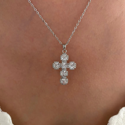Diamond Cross Link Chain Necklace