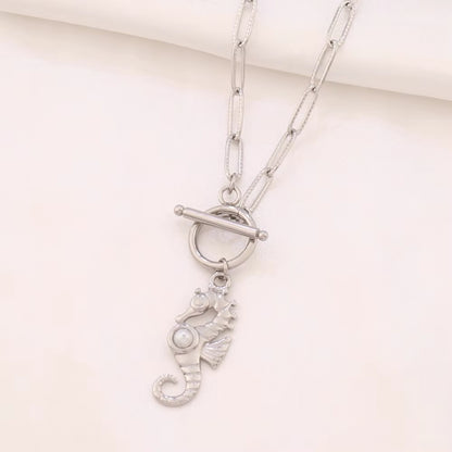 Pearl Seahorse Toggle Necklace