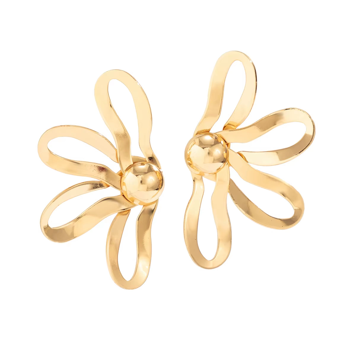 Half Flower Stud Earrings
