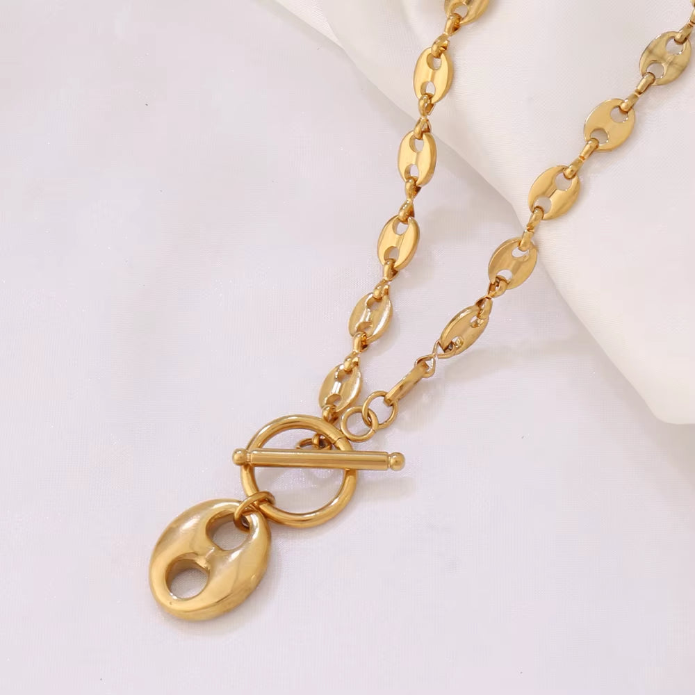 Coffee Bean Toggle Necklace