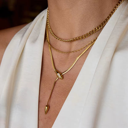 18K Serpent Necklace Stack