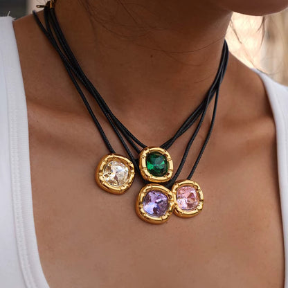 4pc Square Flower Necklace Set