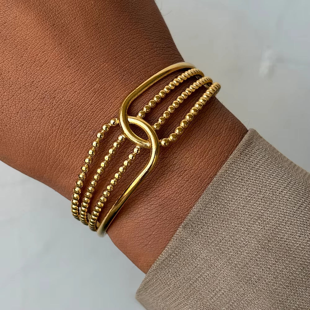 Ball Wave Cuff Bracelet