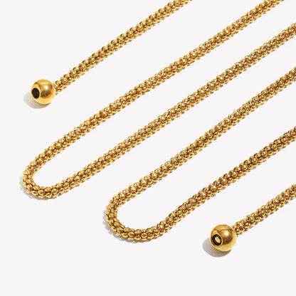 Double Chain Ball Lariat Necklace