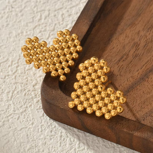 Dotted Heart Stud Earrings