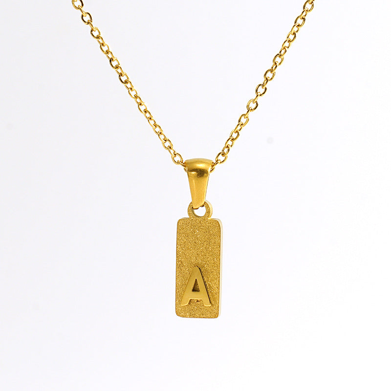 A-Z Gold Block Initial Necklace