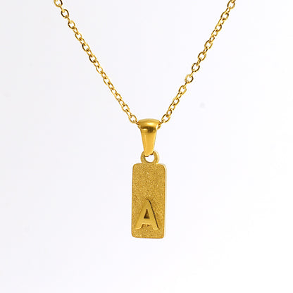 A-Z Gold Block Initial Necklace