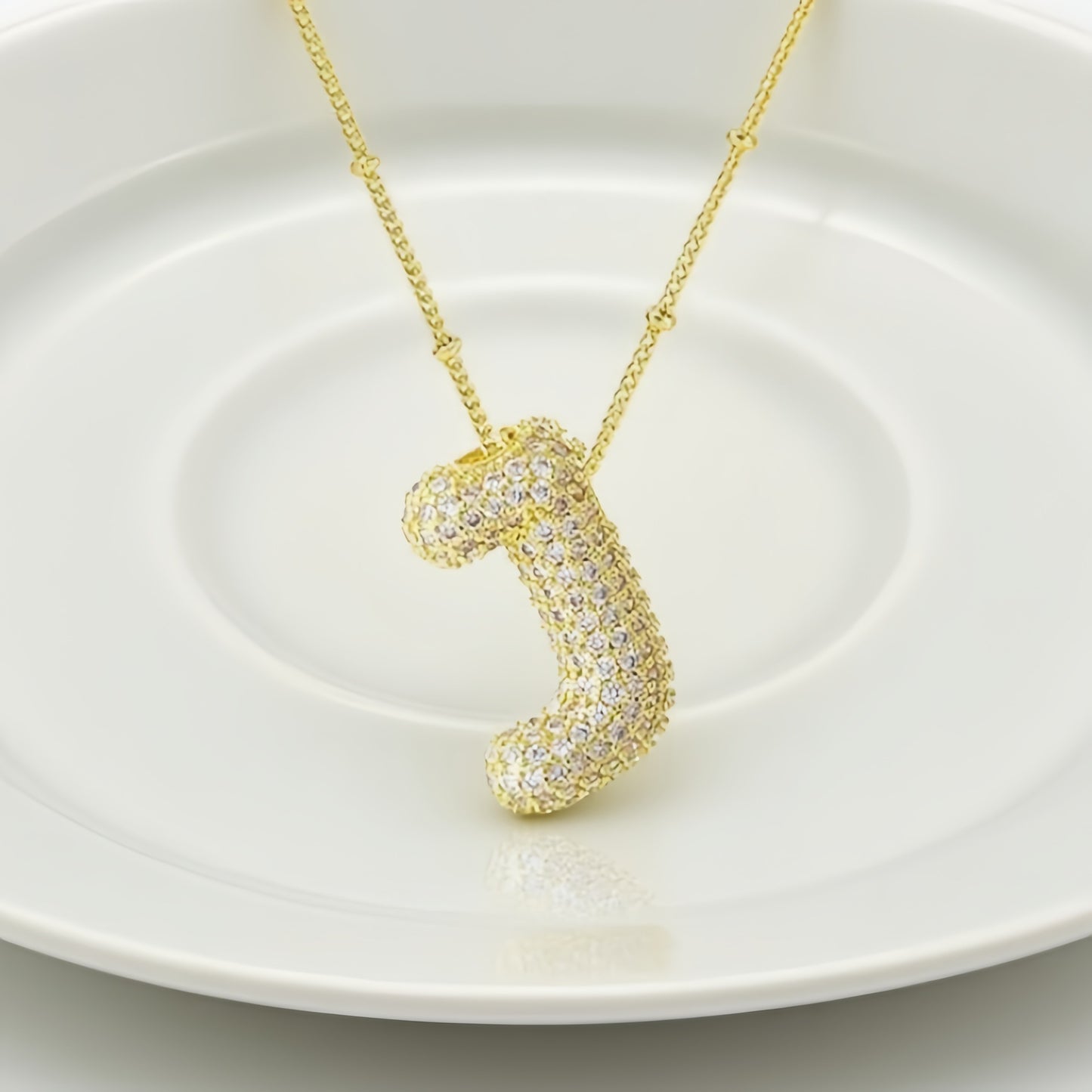 A-Z Sparkly Bubble Initial Necklace