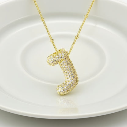 A-Z Sparkly Bubble Initial Necklace