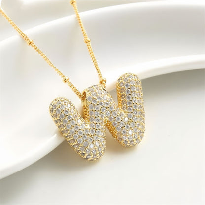 A-Z Sparkly Bubble Initial Necklace