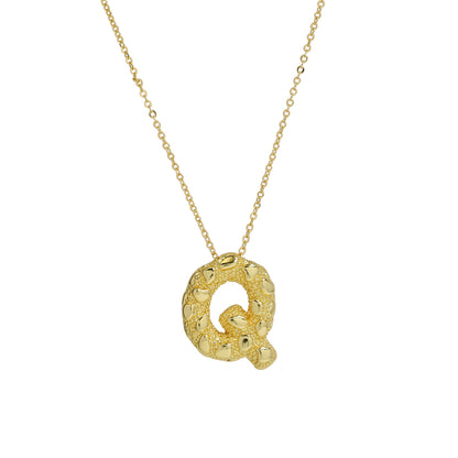 A-Z Textured Bubble Initial Necklace