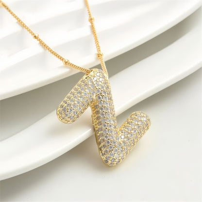 A-Z Sparkly Bubble Initial Necklace
