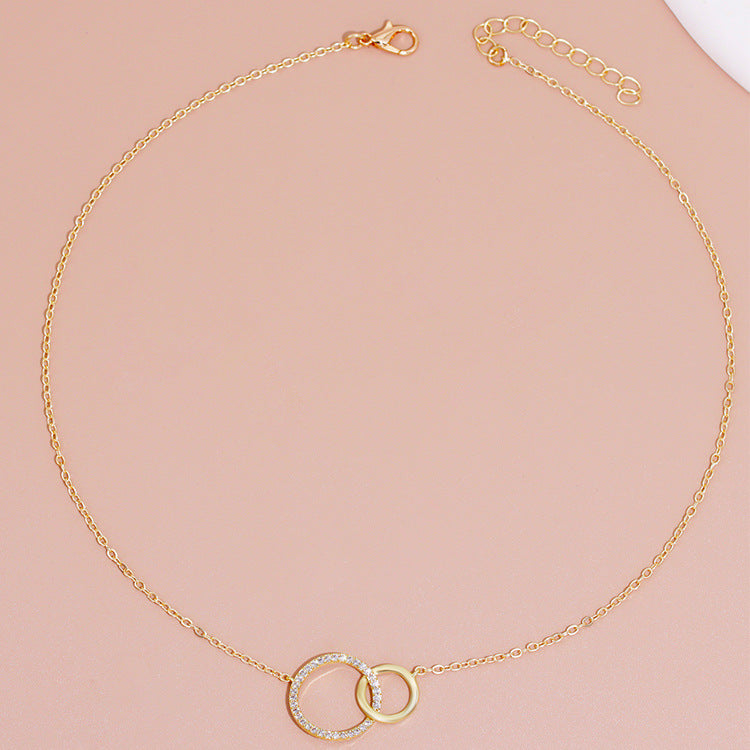 Double Circle Statement Necklace
