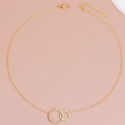 Double Circle Statement Necklace