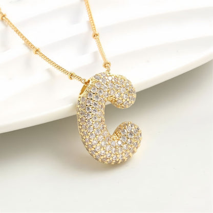 A-Z Sparkly Bubble Initial Necklace