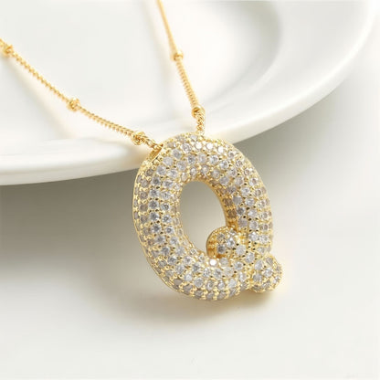 A-Z Sparkly Bubble Initial Necklace