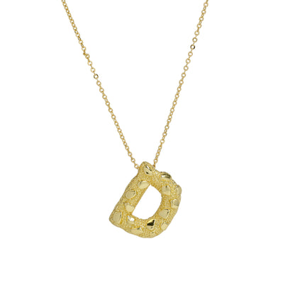 A-Z Textured Bubble Initial Necklace