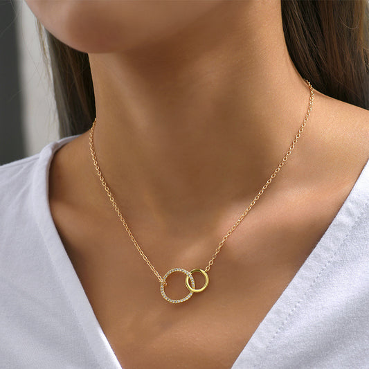 Double Circle Statement Necklace
