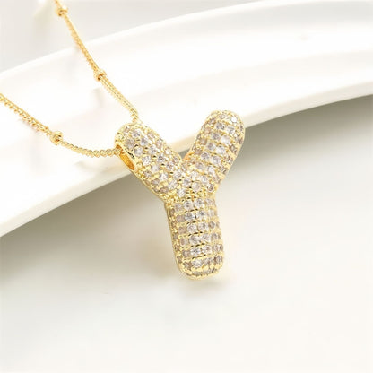 A-Z Sparkly Bubble Initial Necklace