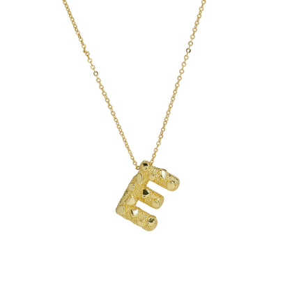 A-Z Textured Bubble Initial Necklace