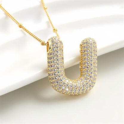 A-Z Sparkly Bubble Initial Necklace