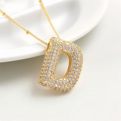 A-Z Sparkly Bubble Initial Necklace