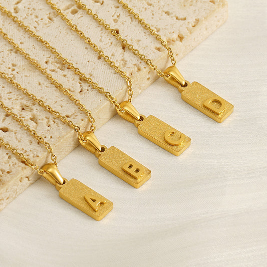 A-Z Gold Block Initial Necklace