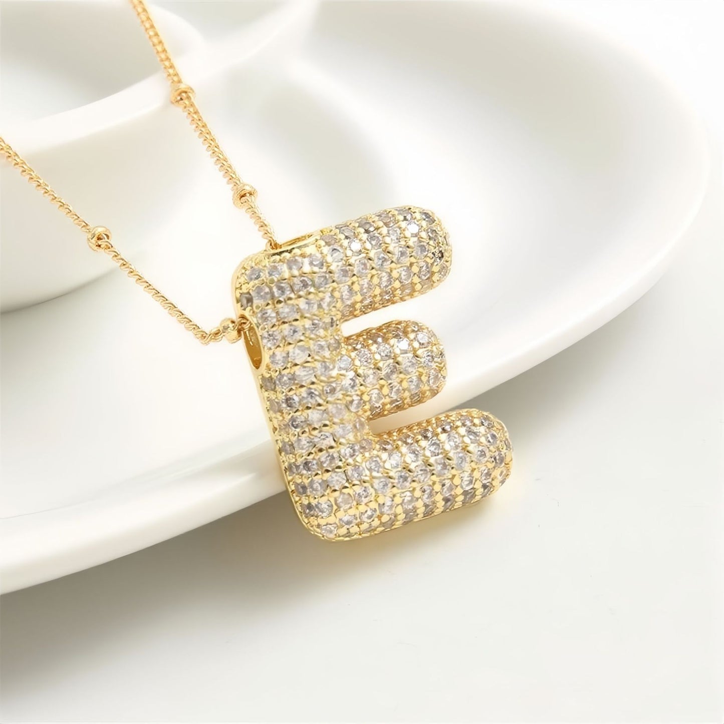 A-Z Sparkly Bubble Initial Necklace