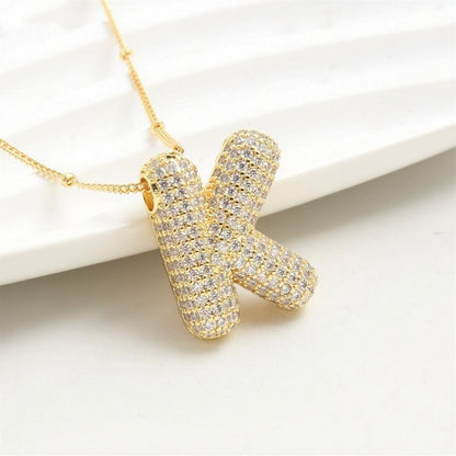 A-Z Sparkly Bubble Initial Necklace