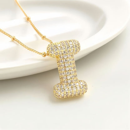 A-Z Sparkly Bubble Initial Necklace