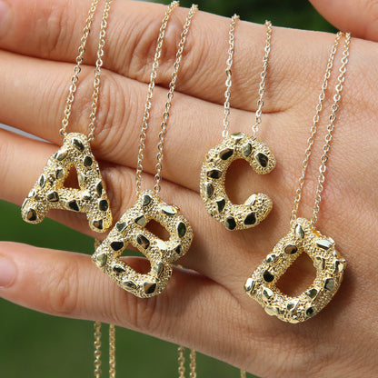 A-Z Textured Bubble Initial Necklace