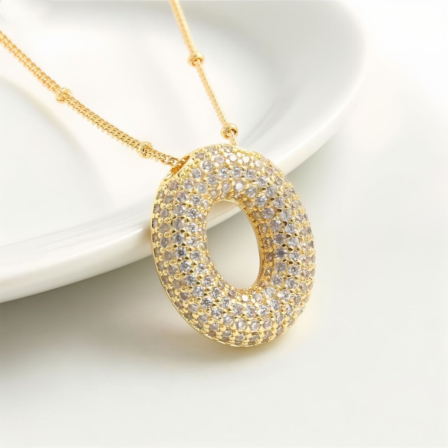 A-Z Sparkly Bubble Initial Necklace