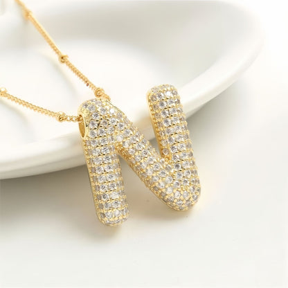 A-Z Sparkly Bubble Initial Necklace