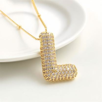 A-Z Sparkly Bubble Initial Necklace