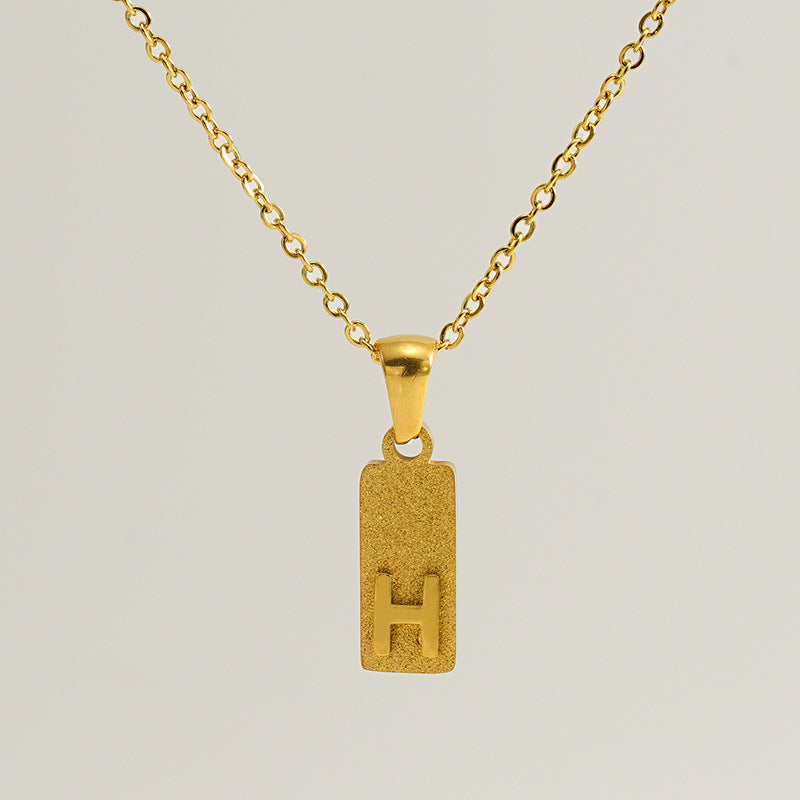 A-Z Gold Block Initial Necklace