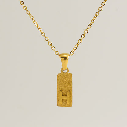 A-Z Gold Block Initial Necklace